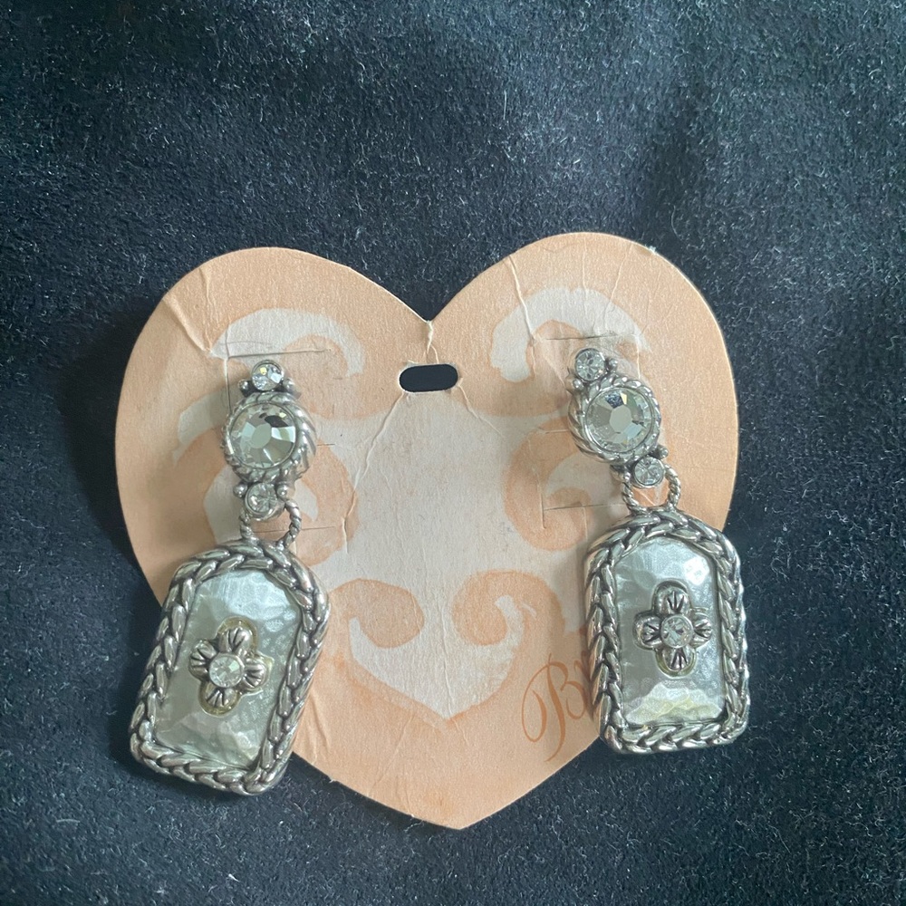 Brighton Silver and Gray Floral Earrings